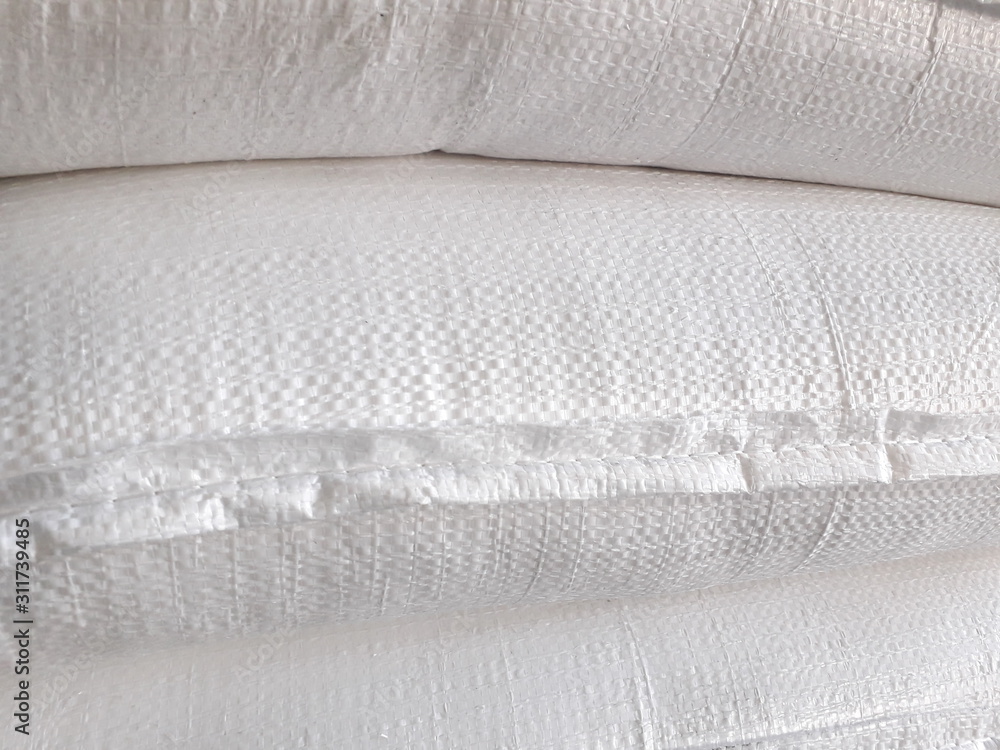 White hemp sack surface Made from plastic White hemp sack surface Made from plastic