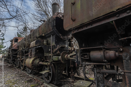 alte dampflokomotive in der natur