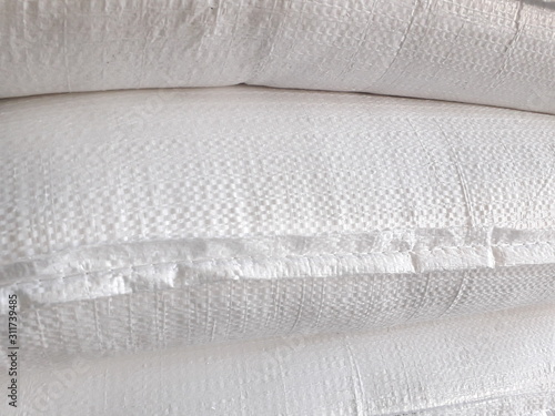 White hemp sack surface Made from plastic © Nuan
