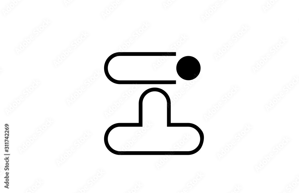 alphabet letter i logo icon design template elements line in black and white for business with dot alphabet letter i logo icon design template elements line in black and white for business with dot