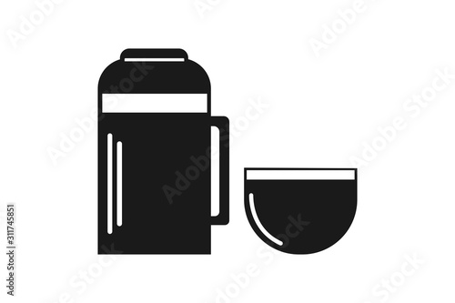 thermos bottle icon on white background