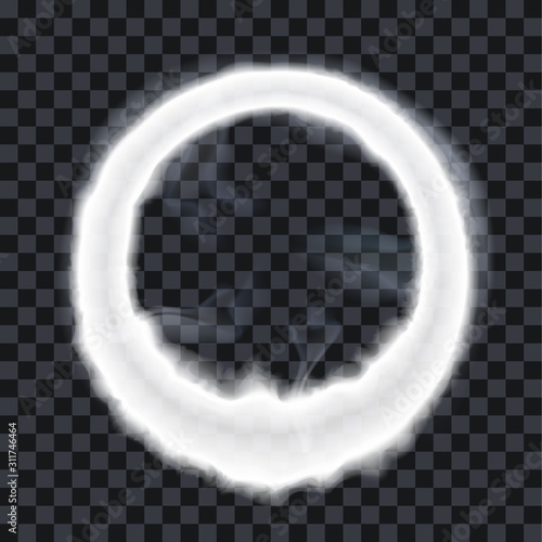 Vape steam ring smoke exhale puff vector illustration