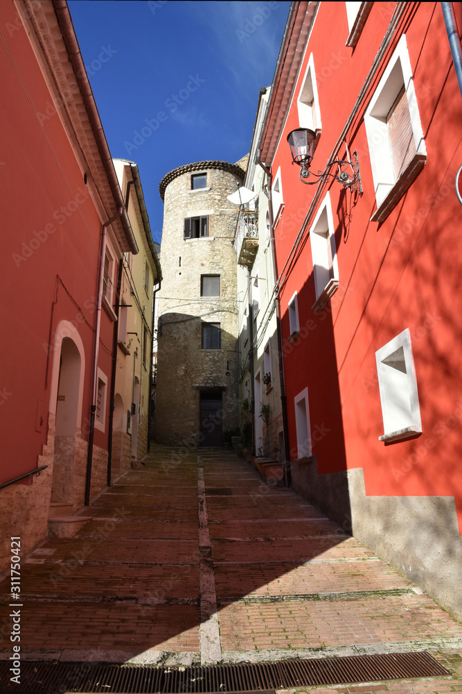 Campobasso, Italy, 12/24/2019. A day of vacation spent in the alleys and buildings of a medieval city