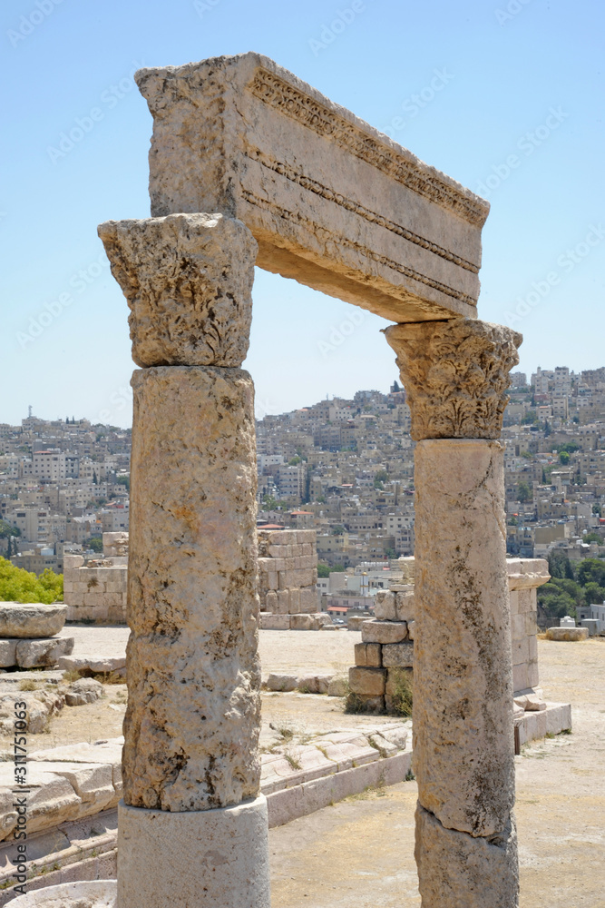 Jordan Amman december 26,2019 - Amman Citadel archeologic Unesco Heritage site 