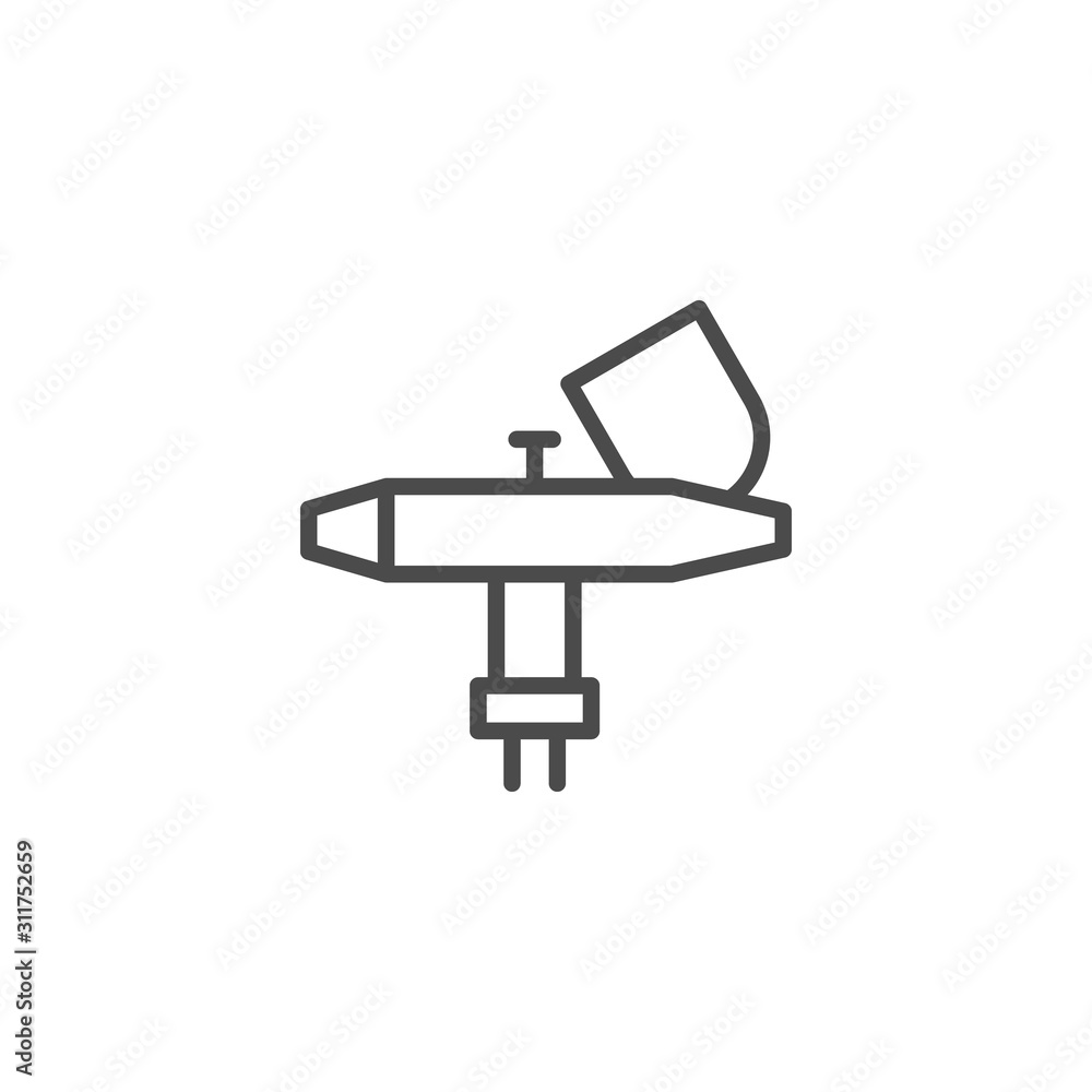 Airbrush gun line outline icon Airbrush gun line outline icon