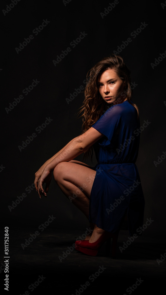 Young beautiful woman in transparent negligee Young beautiful woman in transparent negligee