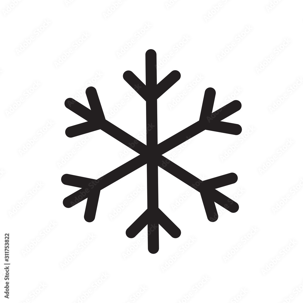 Snowflake vector icon, simple sign for web site and mobile app. Snowflake vector icon, simple sign for web site and mobile app.