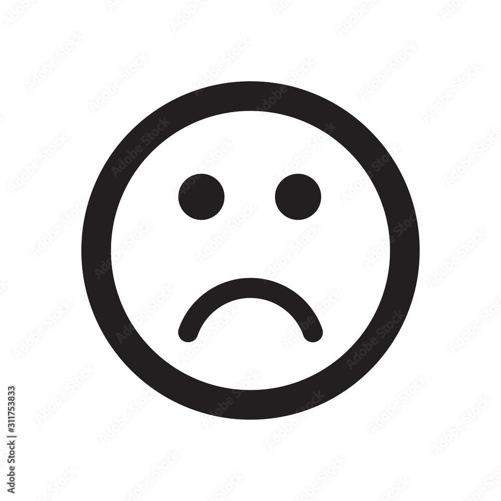 Fototapeta premium Sad vector icon, simple sign for web site and mobile app.