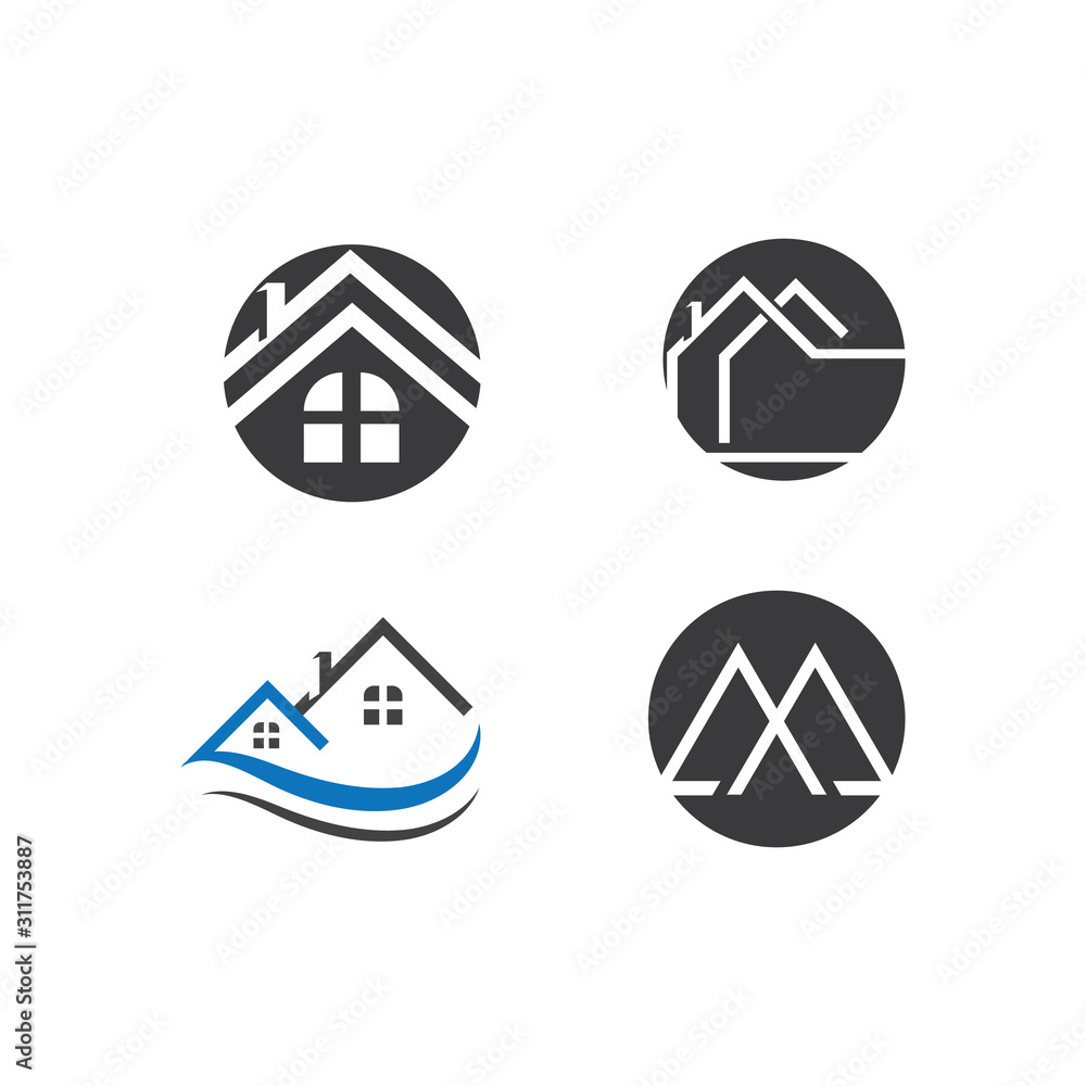 Set Property and Construction Logo Template vector symbol