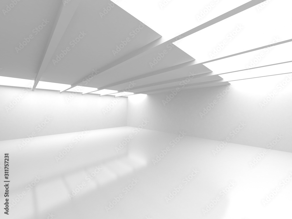 Obraz premium Futuristic White Architecture Design Background