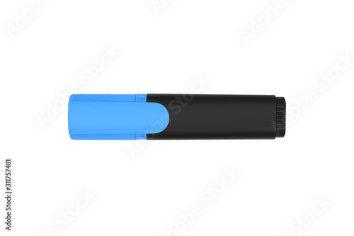 Blue highlighter isolated on white background
