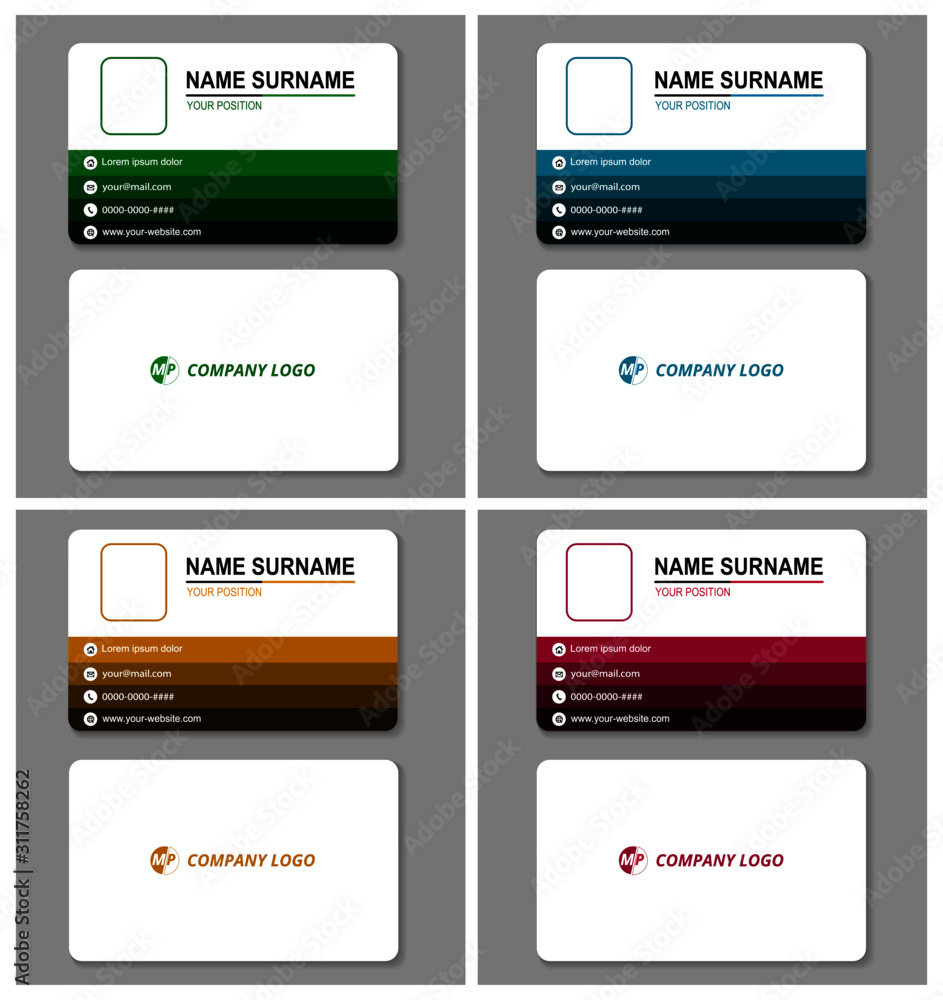 Business card design vector simple identity Business card design vector simple identity