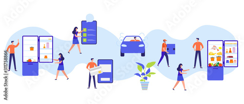 People order in smart phone app, pay delivery food