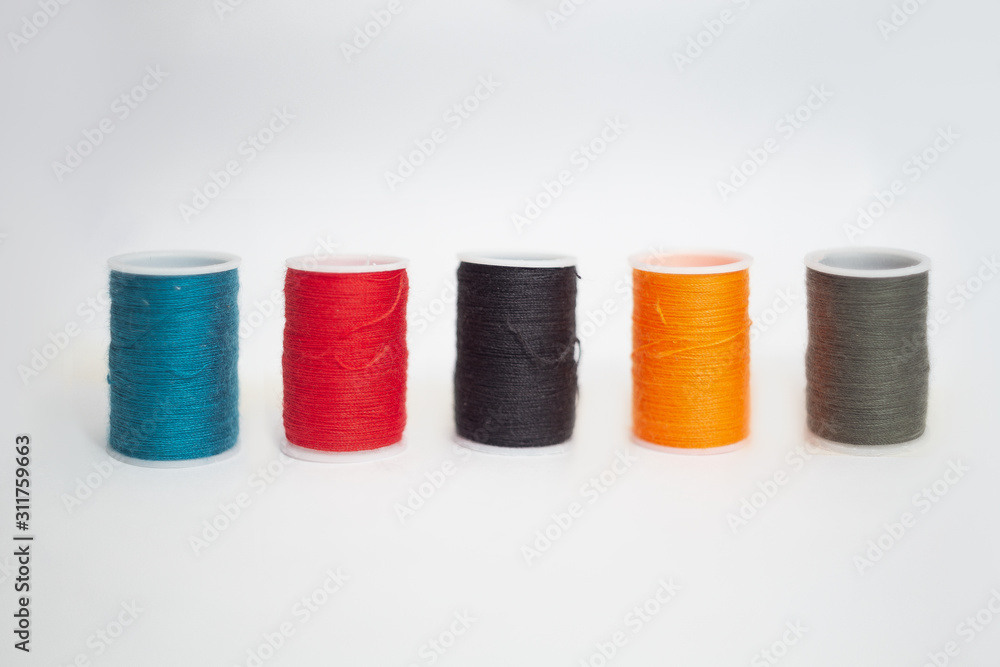 Sewing supplies on a white background Sewing supplies on a white background