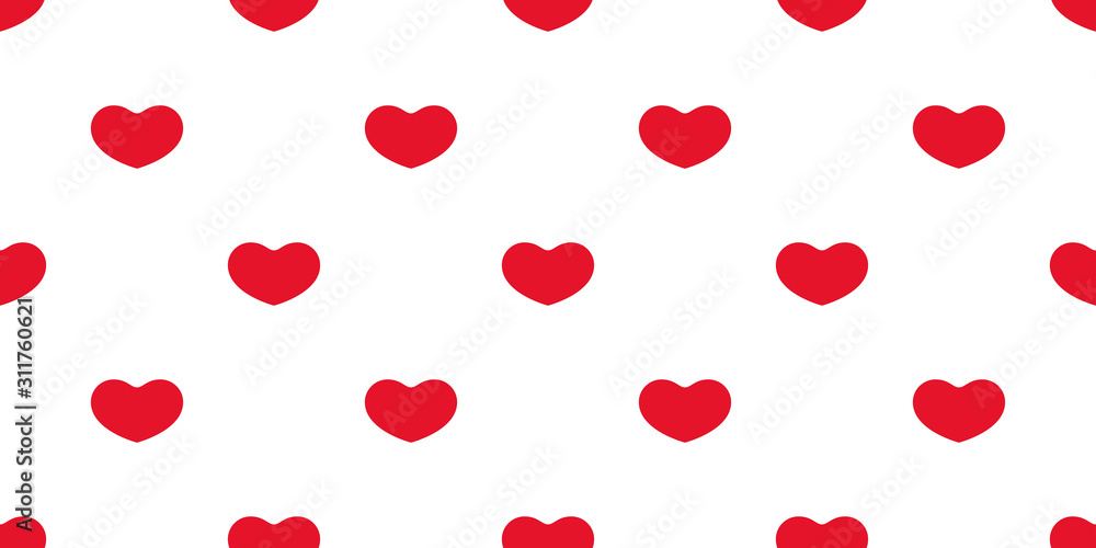 heart seamless pattern valentine vector cartoon scarf isolated tile background repeat wallpaper doodle illustration red design