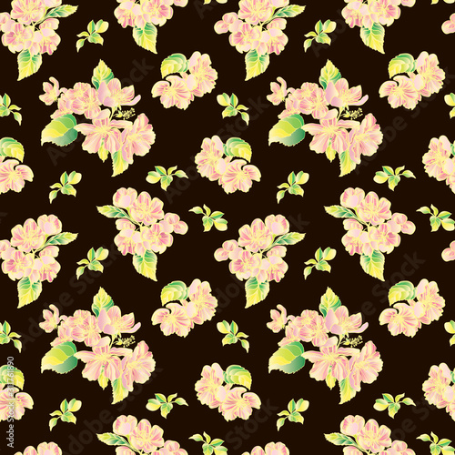 Apple flowers seamless pattern. Design for fabric, textile, packaging, covers, wallpaper and background.