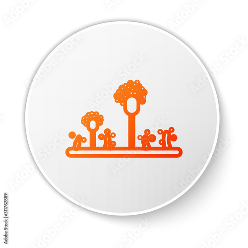 Orange line Mold icon isolated on white background. White circle button. Vector Illustration