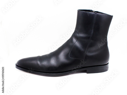 mans shoes black leather 