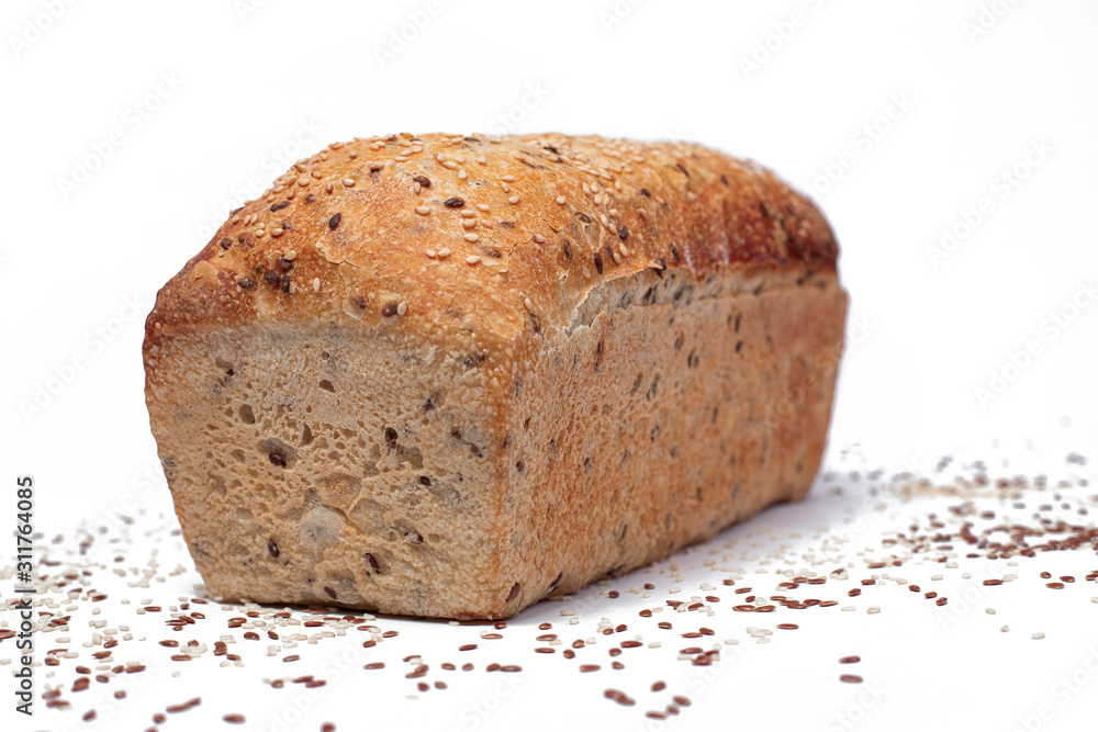 cereal bread on white background cereal bread on white background