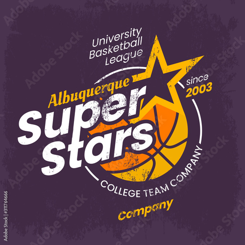 Basketball logo for clothing or college varsity