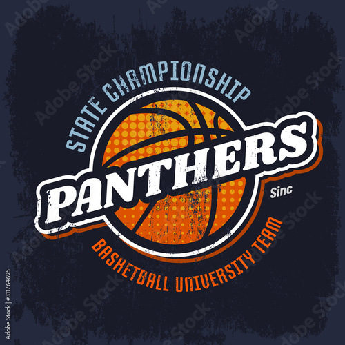 Panthers basketball emblem for sport team