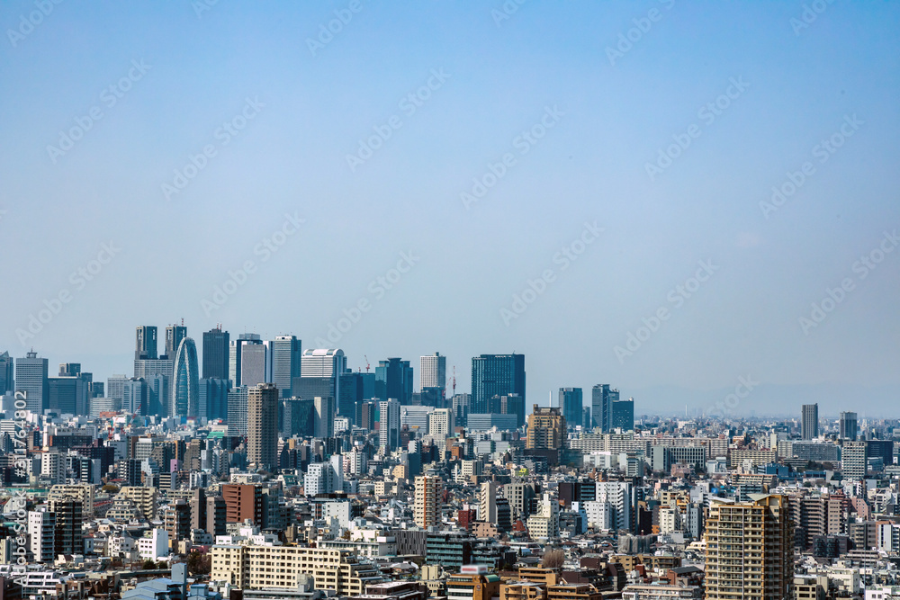 Tokyo Shinjuku area sky view