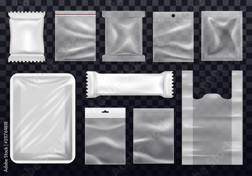 Vacuum polythene bag for shopping and zip, package
