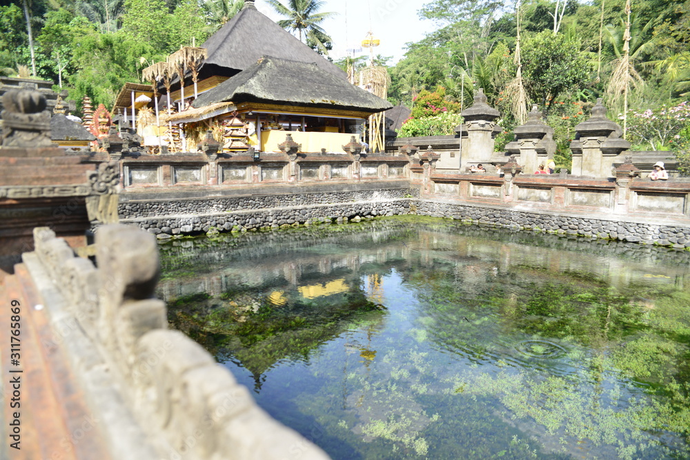 A beautiful view of temple and nature in Bali, Indonesia.