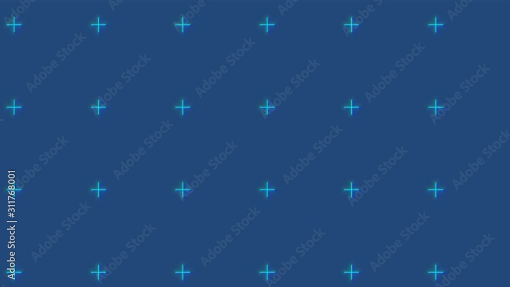 Animated technological background. Guide grids of crosses. Chromatic ...
