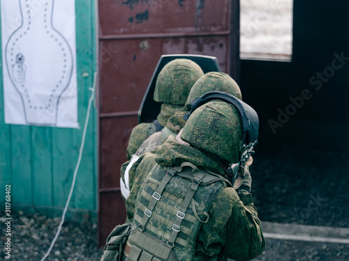 The storming of the premises at the special forces training ground with shields