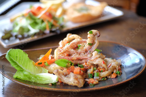 Spicy fried squid,Thai food