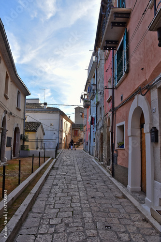 Campobasso  Italy  12 24 2019. A narrow street between the alleys and buildings of a medieval city