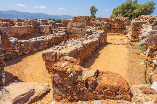 Ruins of Malia Minoan Palace, Crete, Greece photo