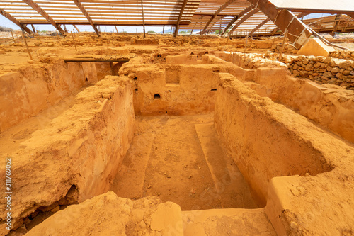 Ruins of Quarter M of Malia Minoan Palace, Crete, Greece photo