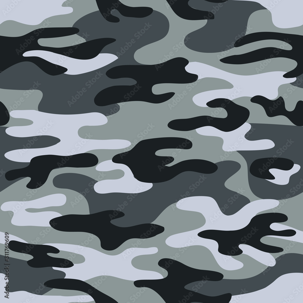Background Of Soldier Grey Camo Pattern - Arte vetorial de stock e