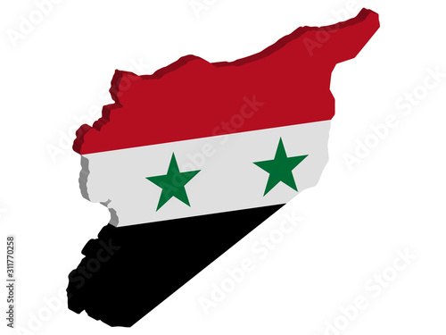 Syria Map Flag Vector illustration eps 10.
