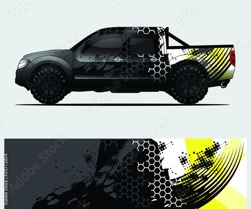 truck decal graphic wrap vector, abstract background