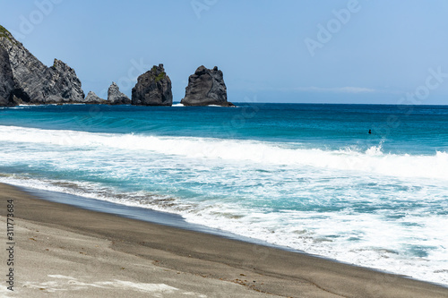 beach view in Niijima island Japan photo