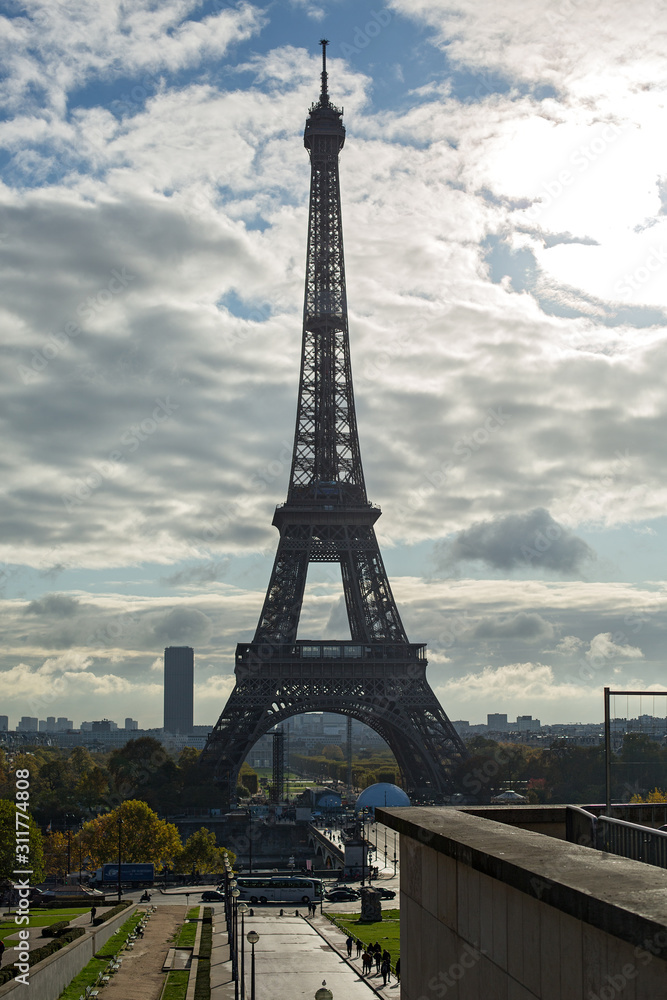 Paris, view of the  Eiffel tower