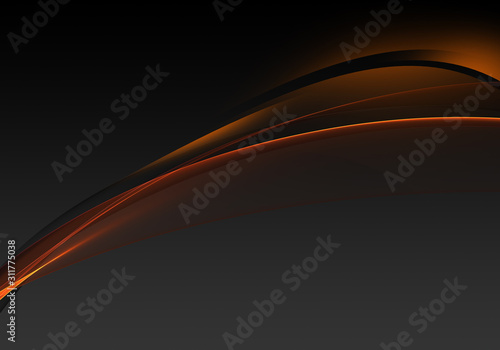 Abstract background waves. Black, orange and grey abstract background for wallpaper oder business card