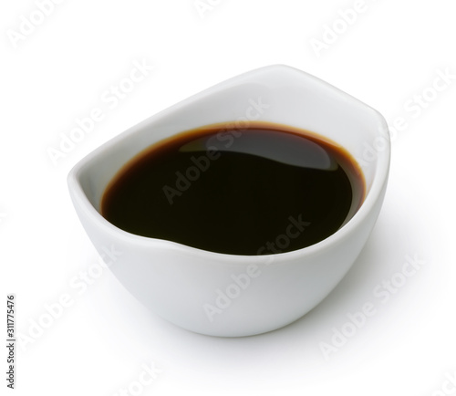Ceramic dip bowl of soy sauce