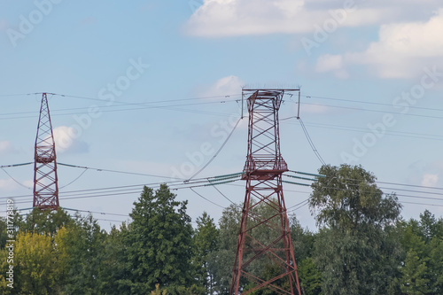 High-voltage power line, steel engineering structure