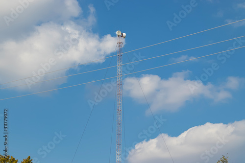 Cellular repeater, mast for broadcasting wireless communication and the Internet
