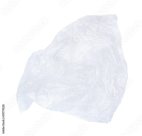 Crumpled clear plastic bag