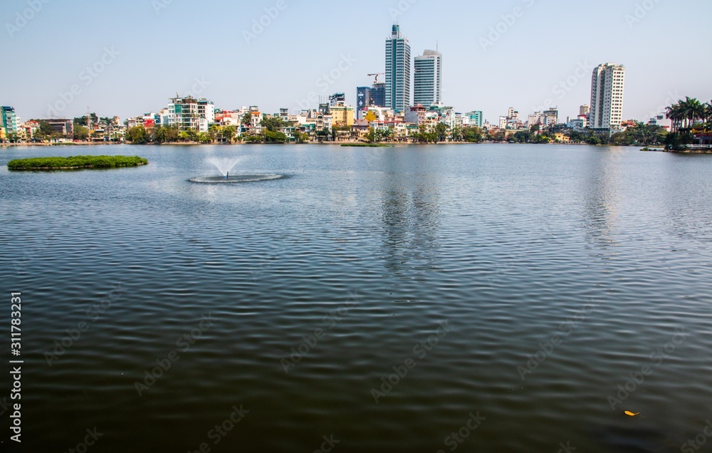  West Lake view and Hanoi cityscape, Vietnam