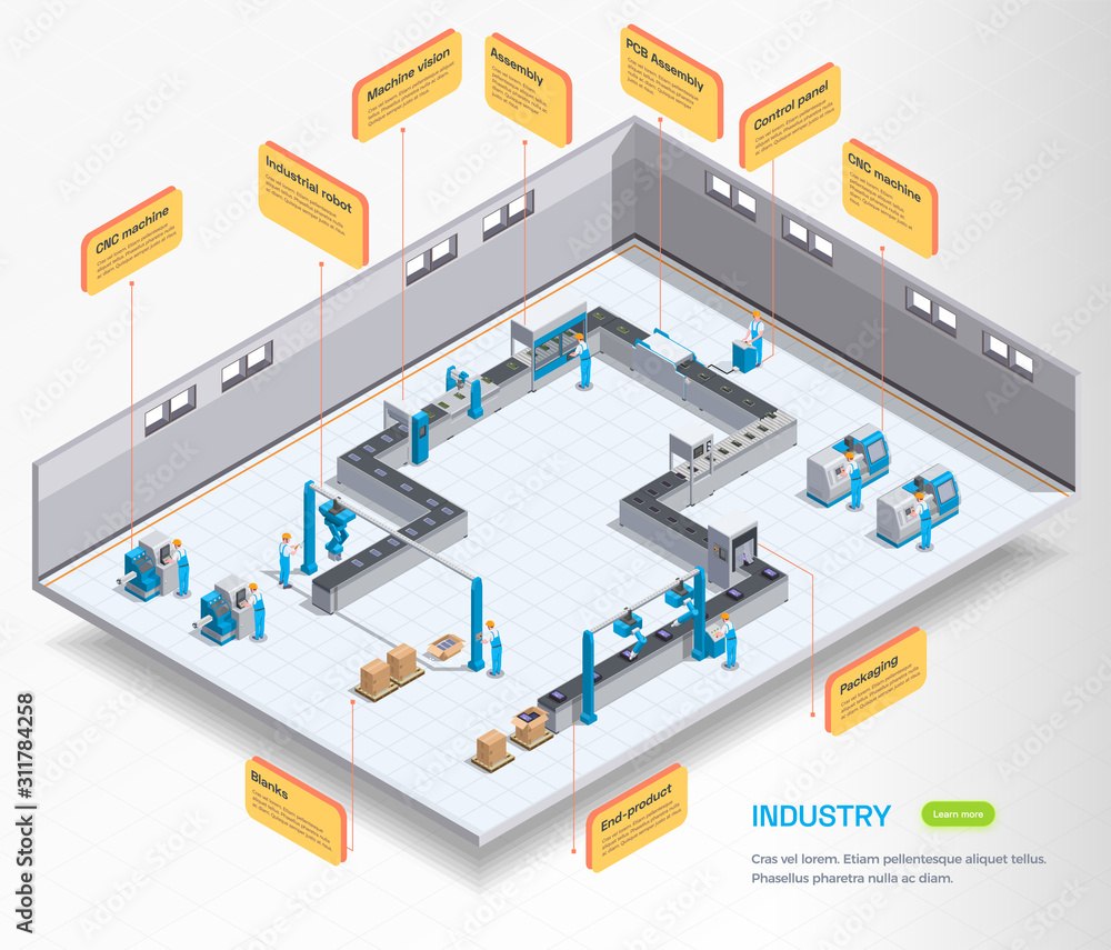Obraz premium Assembly Line Industrial Background