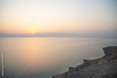 Sunrise over Dead Sea near Judaean Desert, Israel
