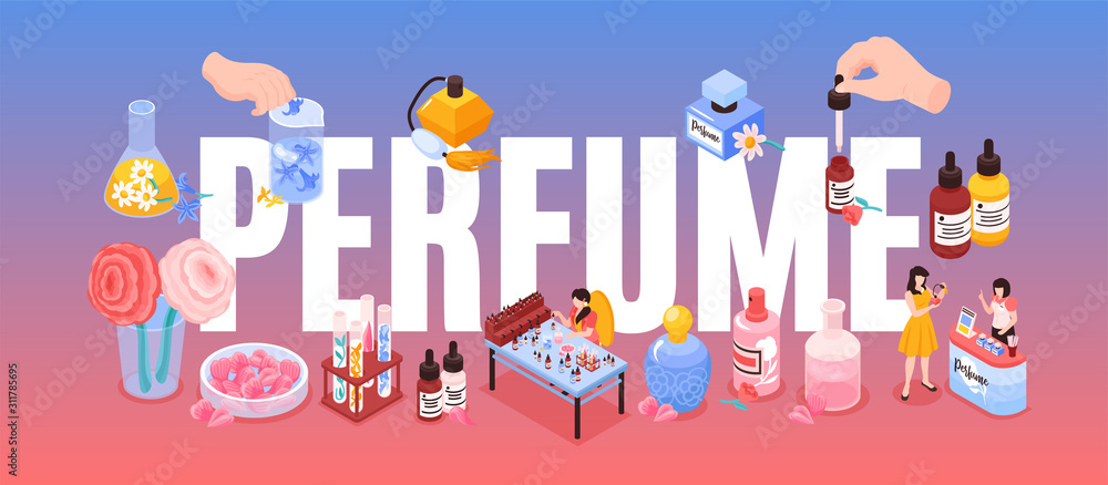 Perfume Isometric Header Title Perfume Isometric Header Title
