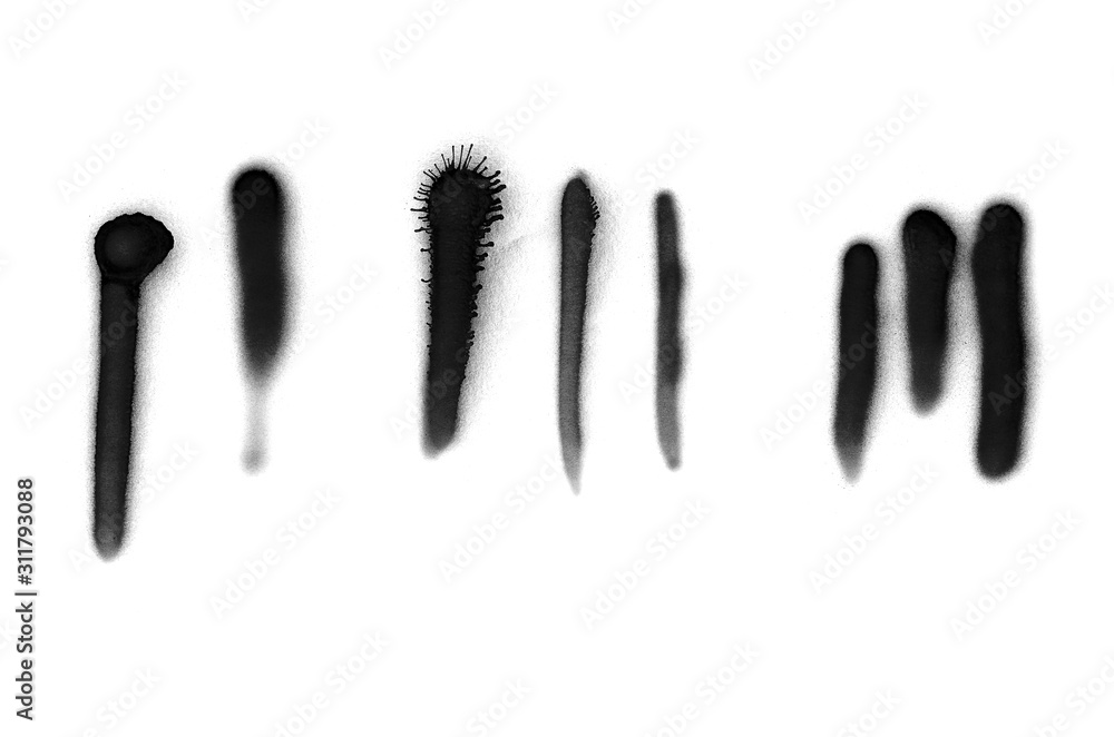 Graffiti liquid strokes sprayed on white isolated background Graffiti liquid strokes sprayed on white isolated background