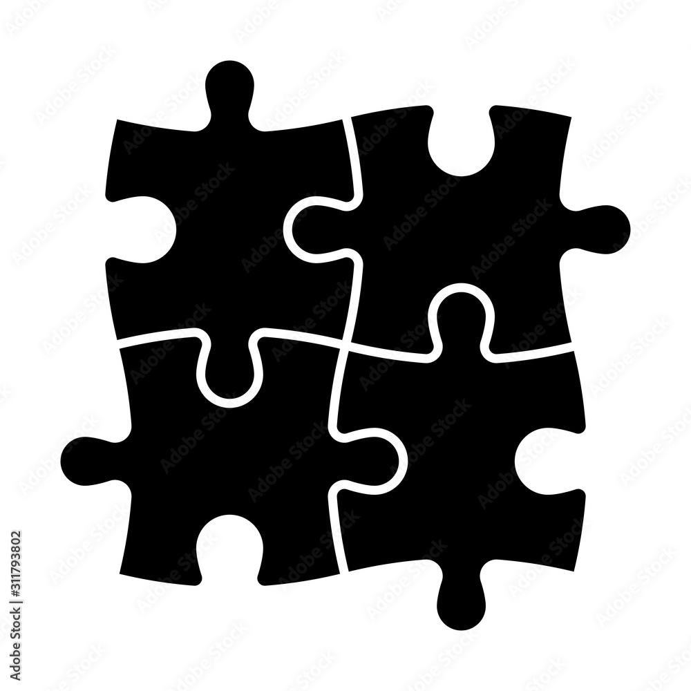 Jigsaw Puzzle Of Two Pieces Team Cooperation Teamwork Or Solution